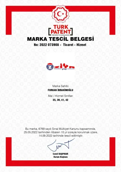 Ziya Group Marka Tescil Belgesi